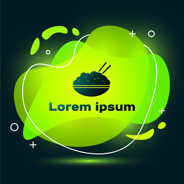 黑米在碗用筷子孤立的图标图片下载