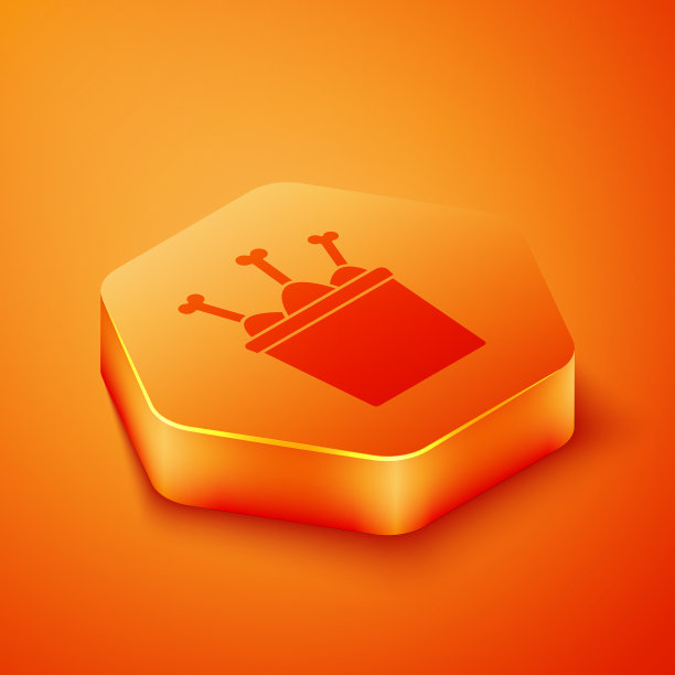 等距鸡腿在包装盒图标隔离图片下载