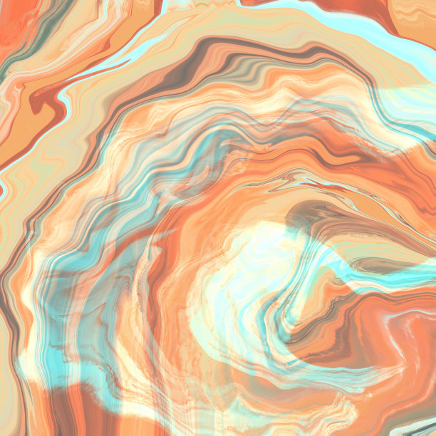 抽象的彩色背景与大理石纹理效果，液态丙烯酸漆在橙色调。设计壁纸，印刷品，传单，名片，请柬，日历，网站图片下载