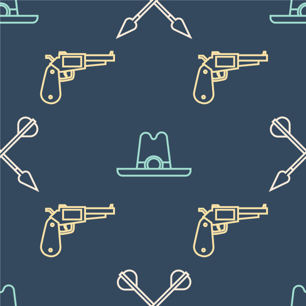 将左轮手枪和西线交叉箭头图片下载