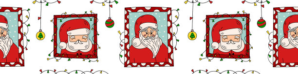 无缝边界与圣诞老人条款portrets和图片下载