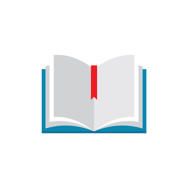 打开书与书签-概念图标在平面图片下载
