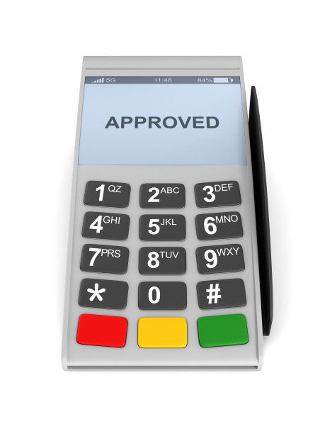 白色背景的POS终端。孤立的3 d演示图片下载