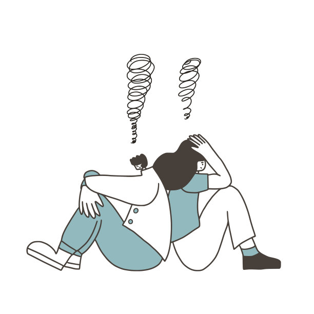 精神障碍者手绘彩色人图片下载