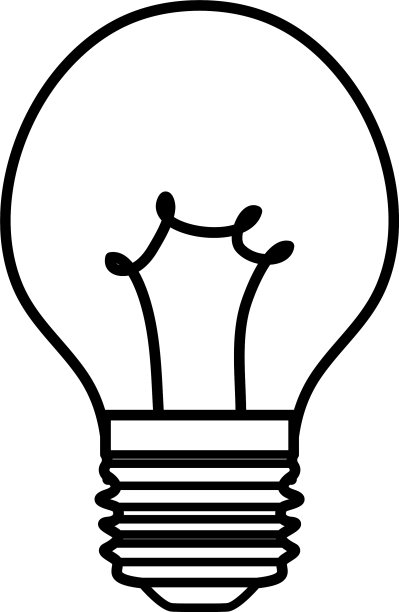 卤素灯泡图标线条样式图片下载