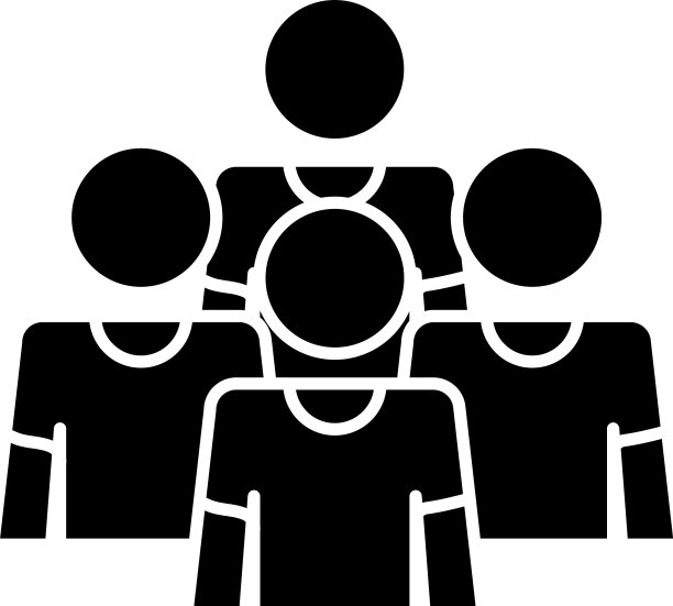 男子群体剪影风格象形图图片下载