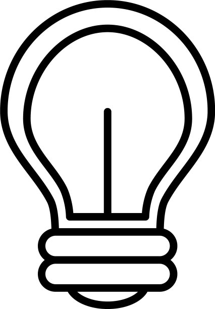 LED灯泡线性图标图片下载