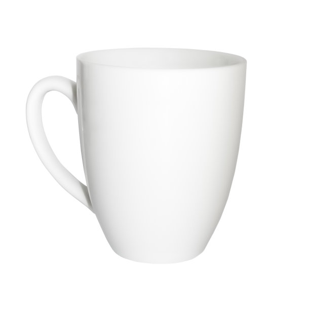 白色的杯子孤立在白色的背景图片下载