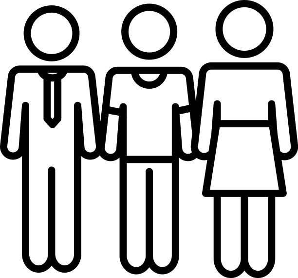 与男人和女人站在一起的商人象形图图片下载
