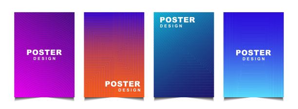 一套时尚的渐变覆盖设计抽象的背景模板与动态柔和的彩色和波浪流体形状。向量a4布局图片下载