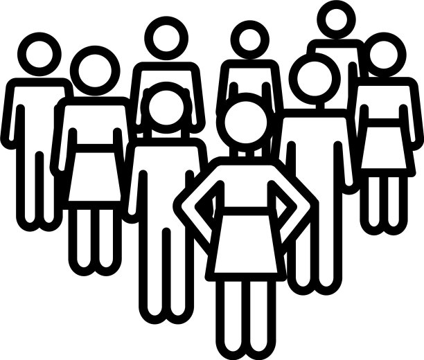 男人和女人站立线条风格象形图图片下载