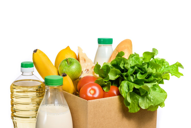 食物盒近距离隔离在白色背景。图片下载