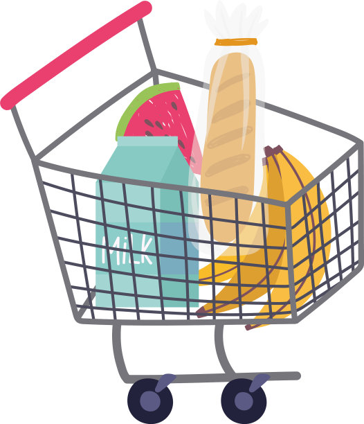 在购物车中购买食品图片下载