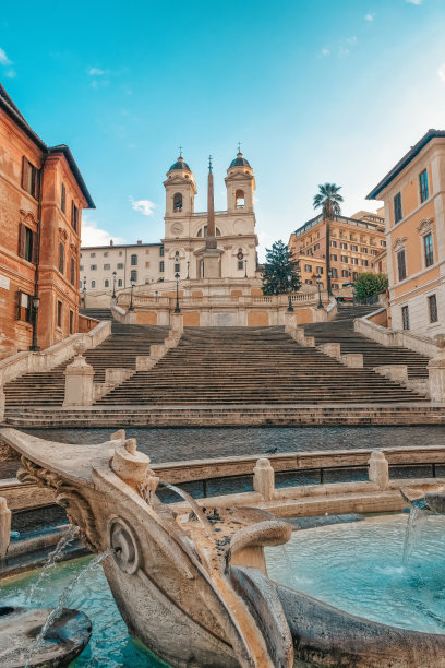 无人居住的罗马的西班牙楼梯。图片下载
