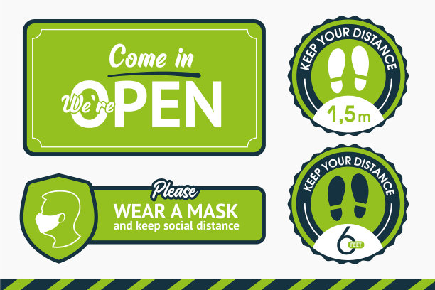 保持你的距离，戴口罩，设置横幅图片下载