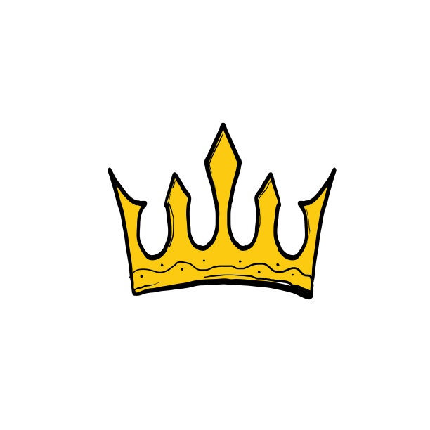 手绘涂鸦皇冠图标孤立图片下载
