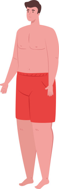 穿短裤的男人，穿泳衣的红色快乐的男人图片下载