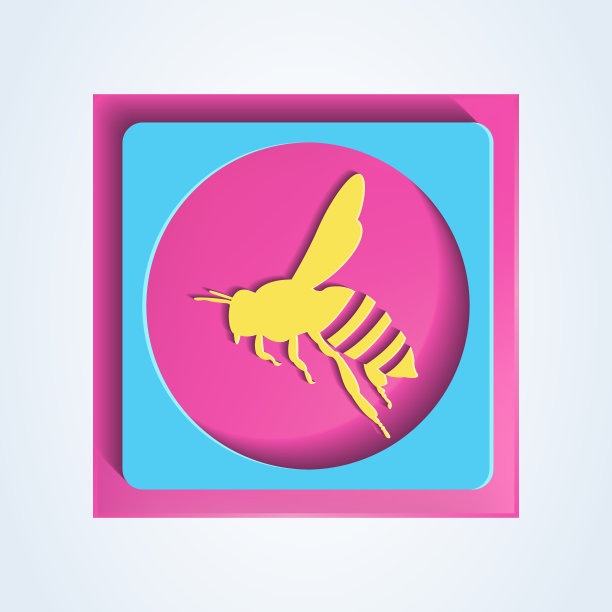 蜜蜂飞行。剪影蜜蜂图标向量图片下载