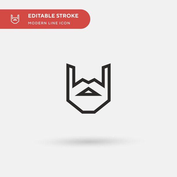 胡须简单的图标符号图片下载