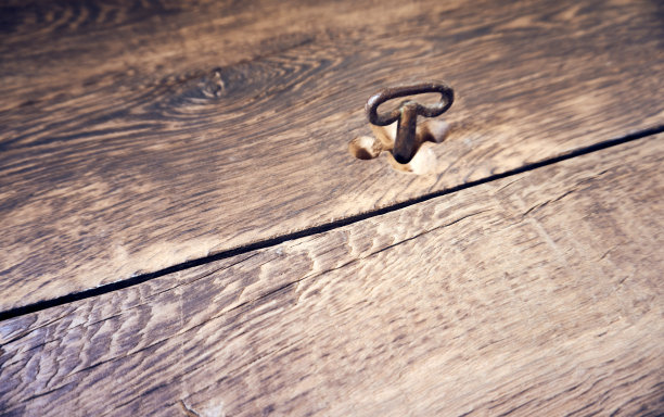 带有钥匙的复古风格木箱图片下载