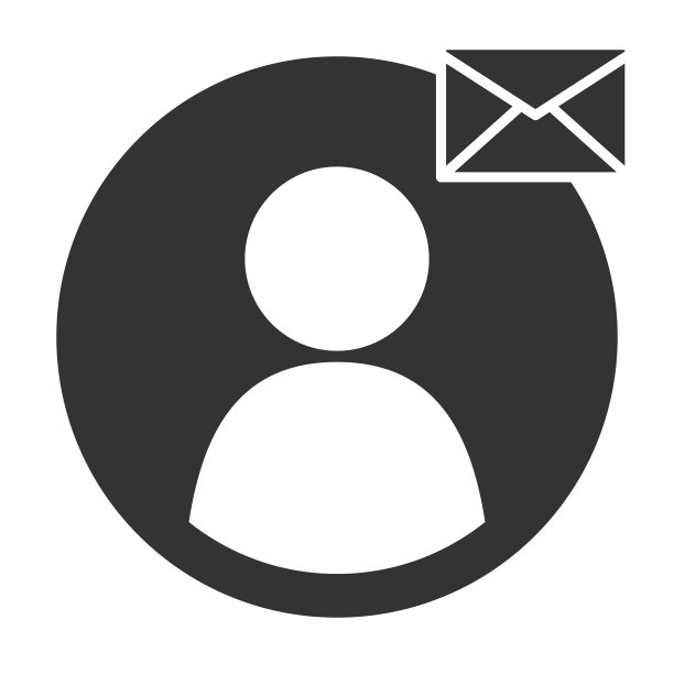 发送信息矢量图标的web和应用程序。个人档案与信封符号的邮件通信。图片下载