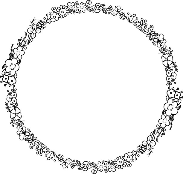 矢量卡通花边框背景图片下载