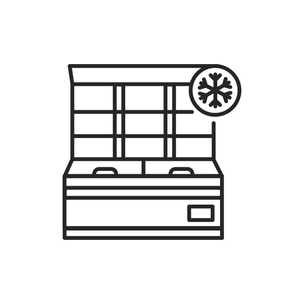 冷冻机冷色线图标。家庭设备。图片下载