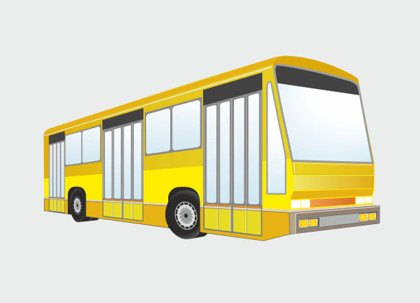 红色城市旅游巴士与混合人。矢量插图。图片下载