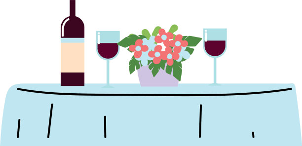 餐厅餐桌上有酒瓶和杯子图片下载