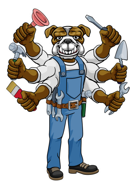 多头犬多任务手握工具图片下载