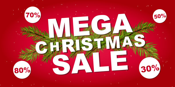 圣诞节销售旗帜。大减价，横幅模板。冬季假期的折扣和销售在商店和商店。图片下载