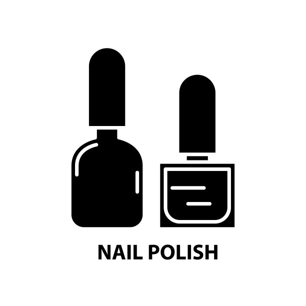指甲油符号图标，黑色矢量符号可编辑笔画，概念说明图片下载