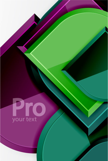 光滑的玻璃方块与圆形元素几何图片下载