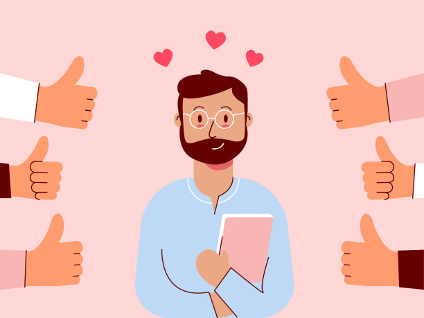 男老师手里拿着一本书，被欣赏的感觉很好。图片下载