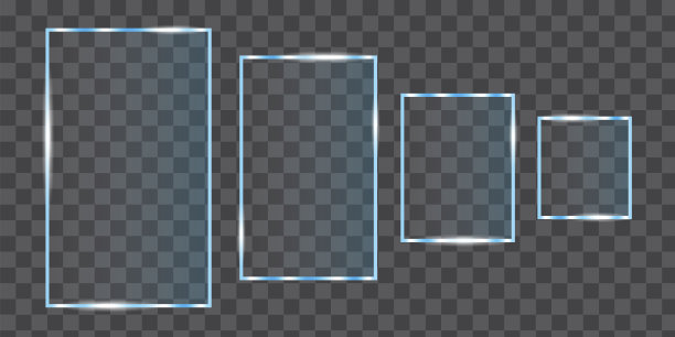 矩形有机玻璃，任何用途的伟大设计。眩光纹理大小不同。股票的形象。每股收益10。图片下载