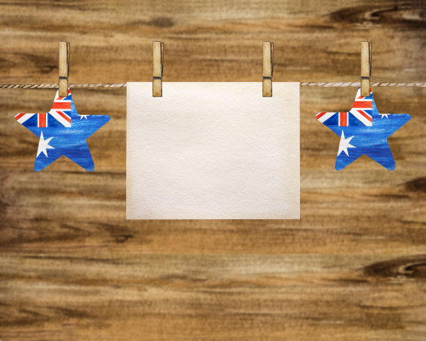 美丽的花环与小澳大利亚国旗。特写镜头图片下载