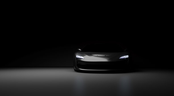 跑车剪影上的黑色背景图片下载