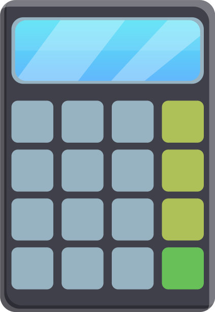 课计算器图标卡通风格图片下载