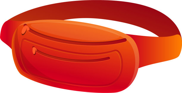 红色腰包图标卡通风格图片下载