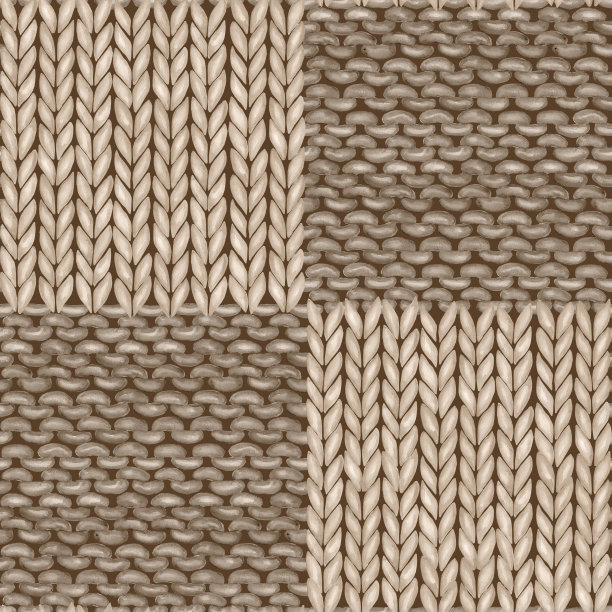 棕色和米色拼接格子编织逼真无缝图案图片下载
