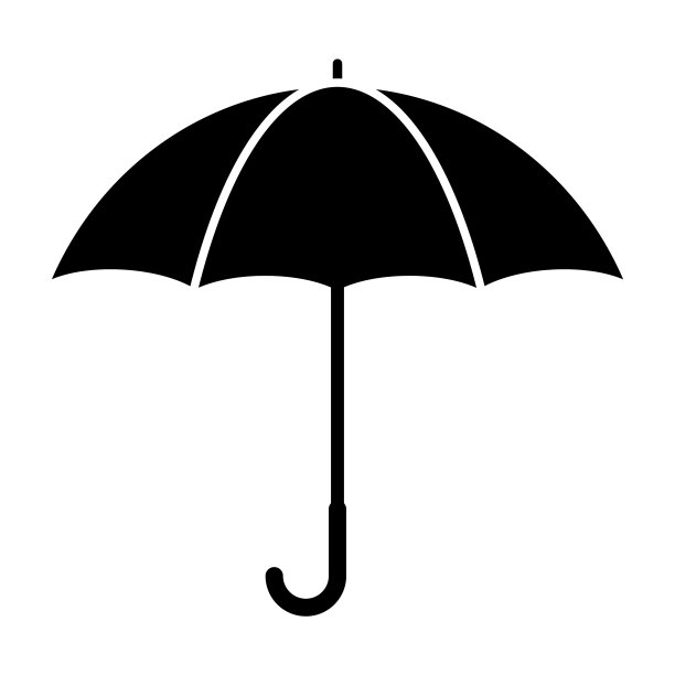 伞平面图标设计孤立在白色图片下载