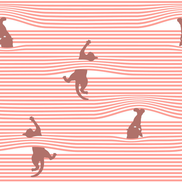 猫与横条纹的组合图案，图片下载