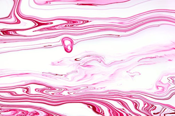 明亮的粉红色大理石花纹光栅背景。液体彩色波浪极简时尚插画。玫瑰红色和白色的抽象流体艺术。丙烯酸和油画流创造性的当代背景。图片下载