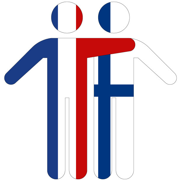 法国-芬兰/友谊概念上的白色背景图片下载