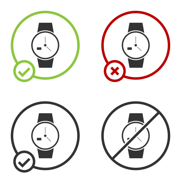 黑色腕表图标孤立在白色上图片下载