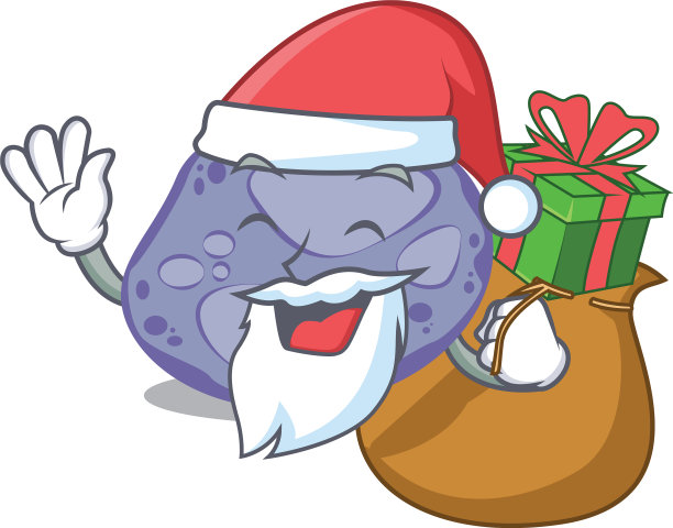 卡通设计蓝色普朗霉菌圣诞老人图片下载