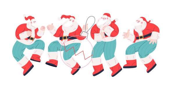 跳舞的圣诞老人-圣诞和新年晚会图片下载