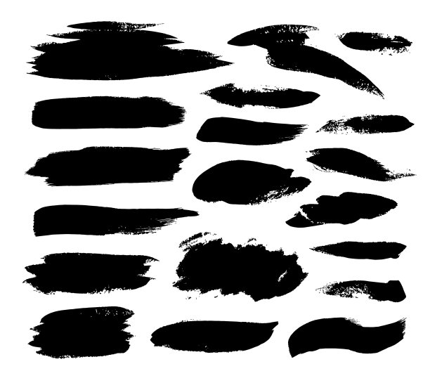 收藏黑漆墨笔触图片下载