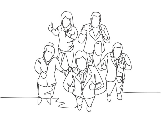 商务会议与团队合作理念一条龙图片下载