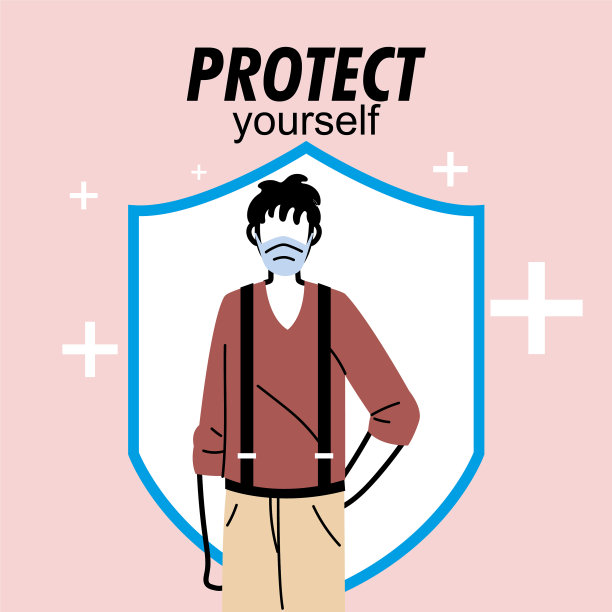 戴着面具保护自己的人图片下载